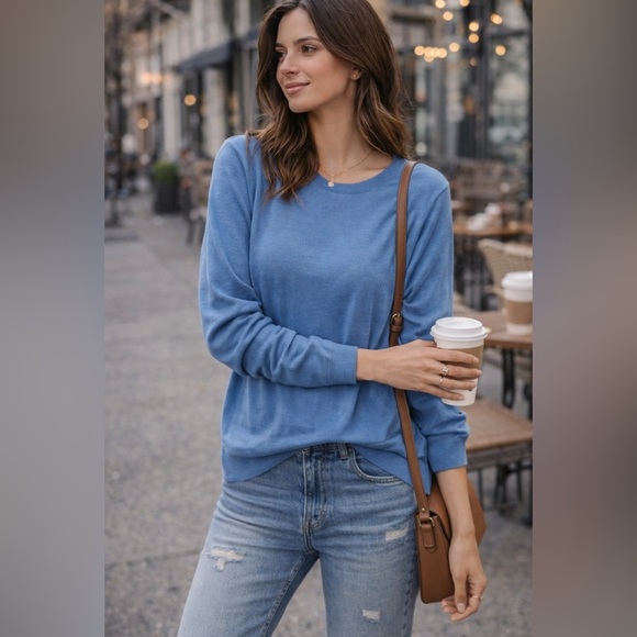 J. Crew Other - J. Crew Teddie Blue Long Sleeve Sweater with Relaxed Fit